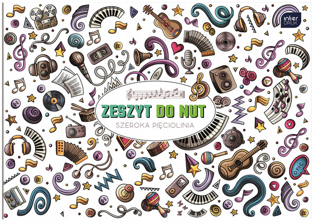 Zeszyt do nut szeroka pięciolinia B5