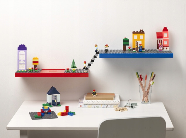 LEGO Półka Ścienna Czerwona z 3 Płytkami Konstrukcyjnymi 40130800