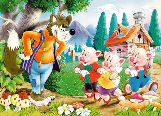 Puzzle 60 Układanka Bajka TRZY ŚWINKI Wilk Castorland