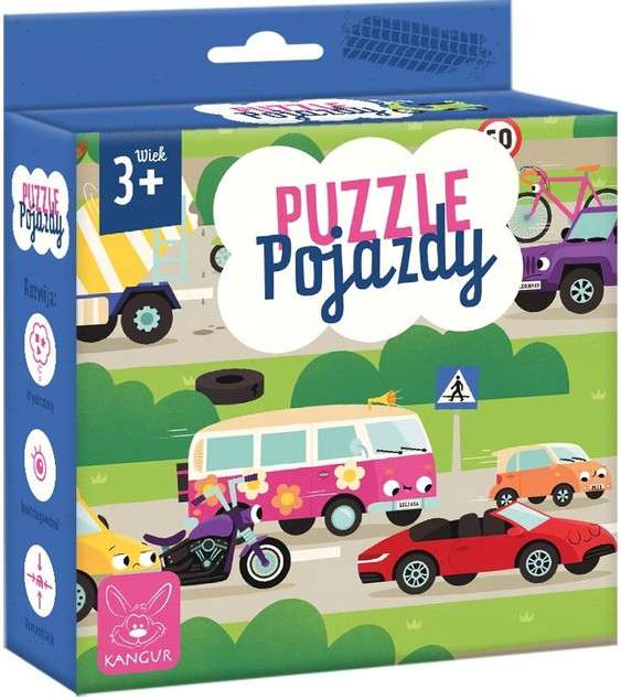 Puzzle Pojazdy 3+ Kangur Edukacyjne dla Dzieci