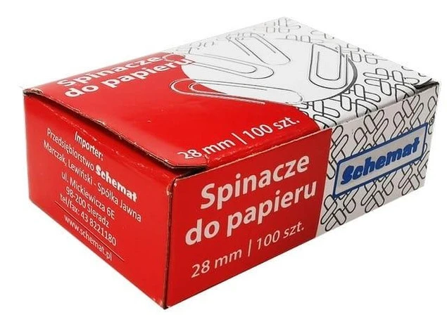 Spinacze do papieru 28mm 1000 sztuk Schemat