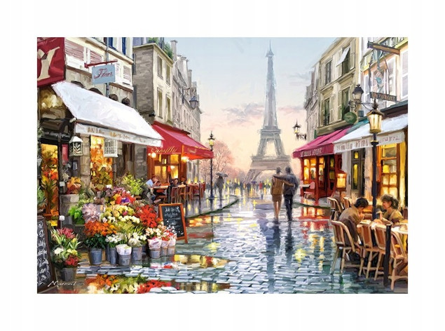 Puzzle 1500 OBRAZ MIASTO PARYŻ KWIATY Castorland 