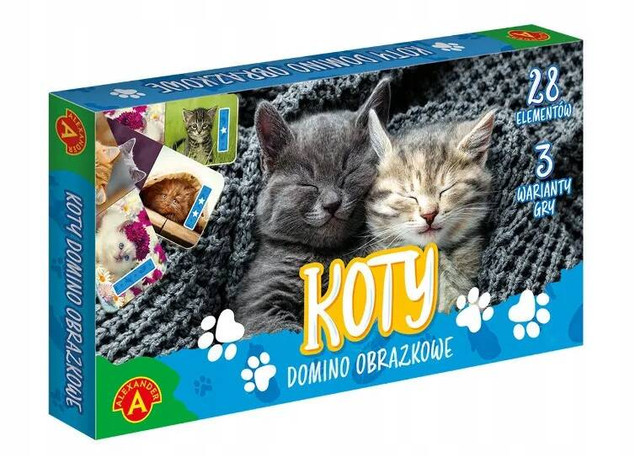 Domino Obrazkowe Koty Gra Logiczna 3 Warianty 4+ Alexander 2733