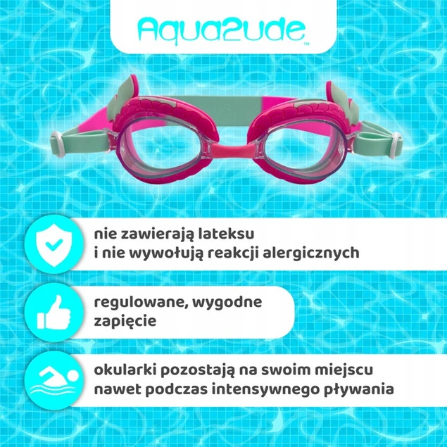 Okulary do pływania Aqua2ude Syrena turkusowe dla dzieci