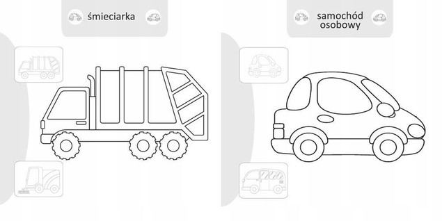 Malowanie-doklejanie Pojazdy w mieście - kolorowanki z naklejkami 3+