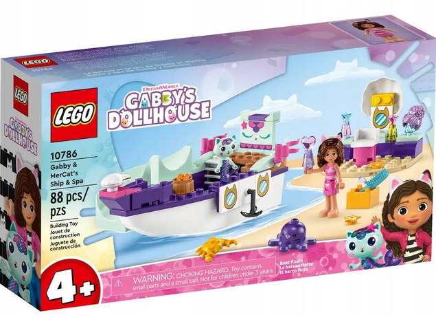 LEGO Koci Domek Gabi Statek i Spa Gabi i Syrenkotki 88el. 4+ 10786