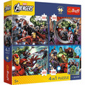 Trefl Puzzle PPK, Marvel 4 x 88 el. Bohaterowie są wśród nas + plakat
