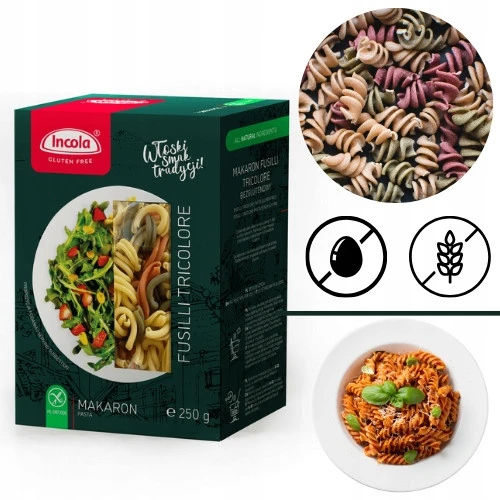 Incola Makaron bezglutenowy Fusilli tricolore 250 g