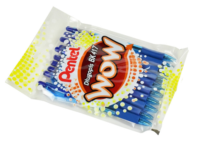Długopis automat Pentel BK417 WOW niebieski - zestaw 10 sztuk