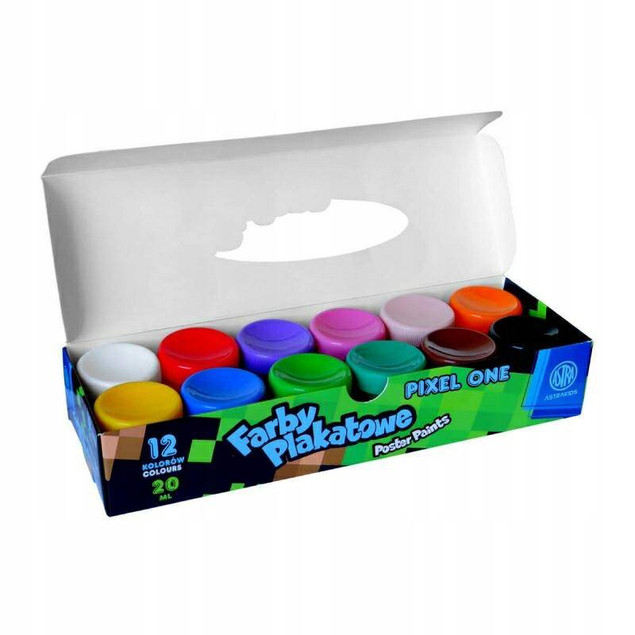 Farby plakatowe MINECRAFT Pixels 12x20ml Astra