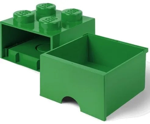 LEGO Pudełko Storage Box 4 z Szufladą Ciemnozielone