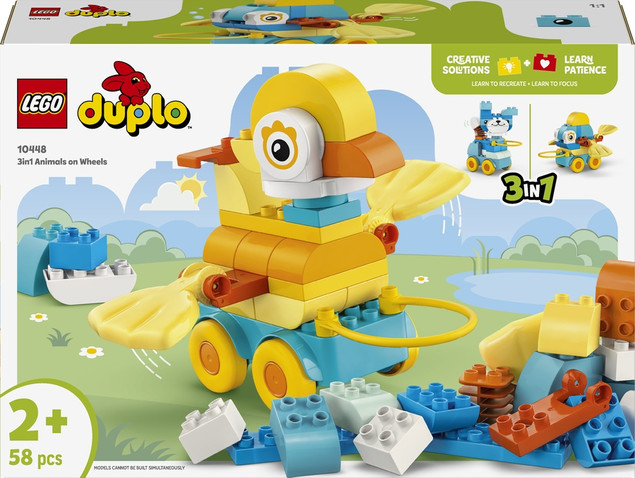 LEGO DUPLO 10448 Zwierzątka Na Kółkach 3w1 Klocki dla Malucha