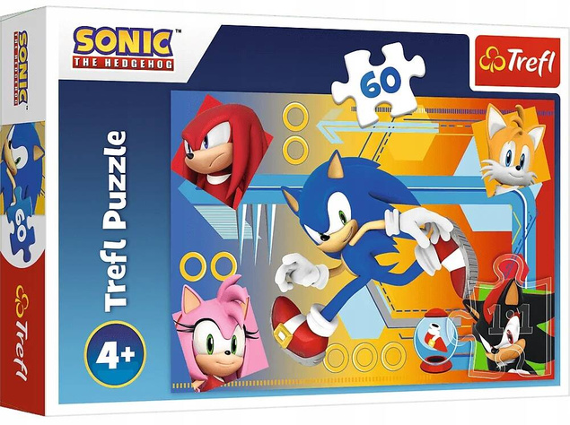 Puzzle 60 Układanka Gra SONIC Sonik Jeż Shadow W Akcji 5+ Trefl 17387