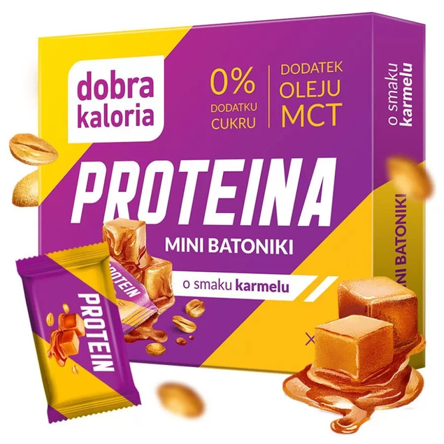 Minibatonik proteinowy Dobra Kaloria bez cukru z MCT smak karmelu 102 g