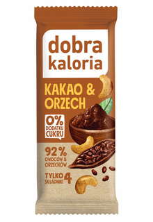 DOBRA KALORIA Zdrowy Fit Baton Kakao Orzechy Nerkowca i Daktyle Bez Cukru