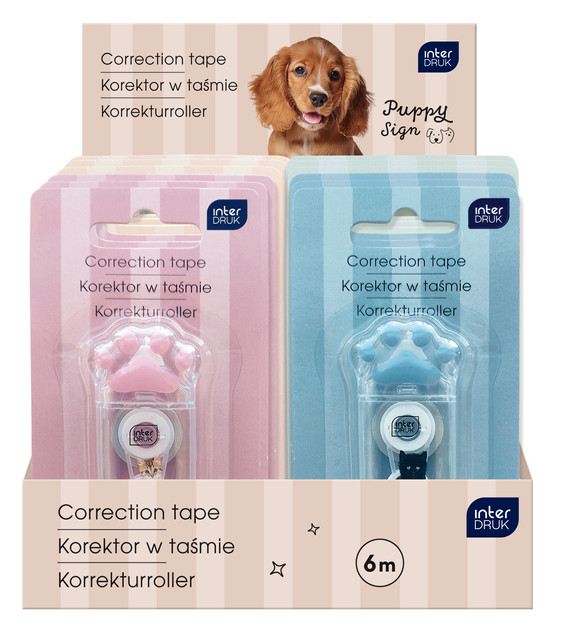 INTERDRUK Korektor w Taśmie PUPPY 6m dla Dziewczynki Szkolny