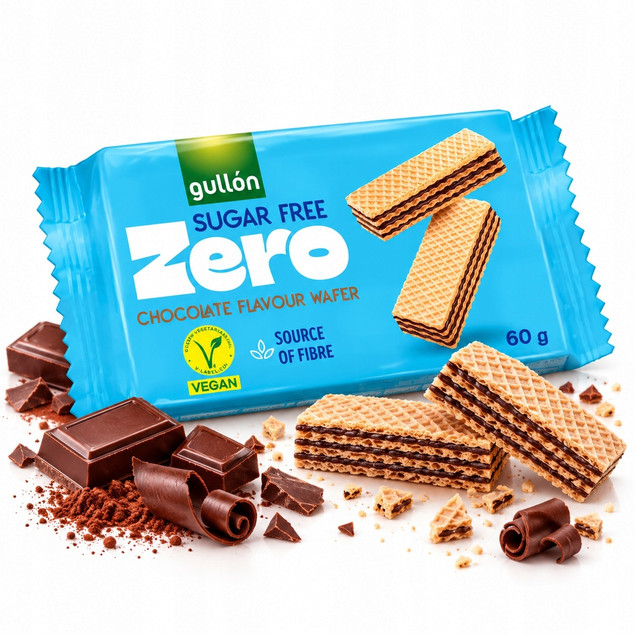 GULLON Wafle z nadzieniem o smaku czekolady 60g bez cukru