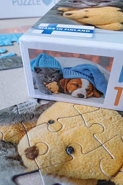 Puzzle 100 el. Tactic Słodki Kiciuś i Śpiący Piesek