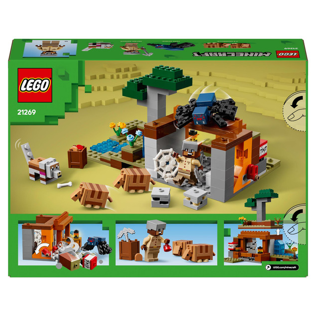 LEGO Minecraft Wyprawa do pancernikowej kopalni 21269 – Zestaw z TNT i Pancernikami
