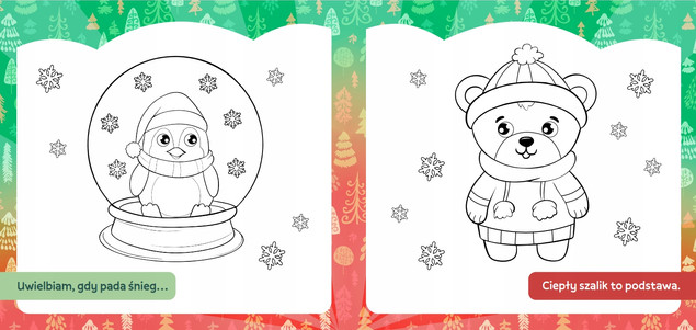 Kolorowanka z tatuażami flou Idą święta