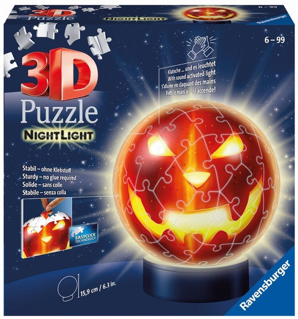 Puzzle przestrzenne Ravensburger dynia świecąca w ciemności 72 elementy