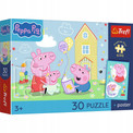 Trefl Puzzle 30 el. Świnka Peppa: Peppa ma plan + Plakat