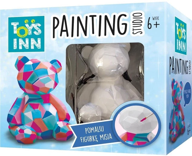Stnux Painting Studio Figurka Gipsowa Miś do Malowania Zestaw Farby Pędzelek