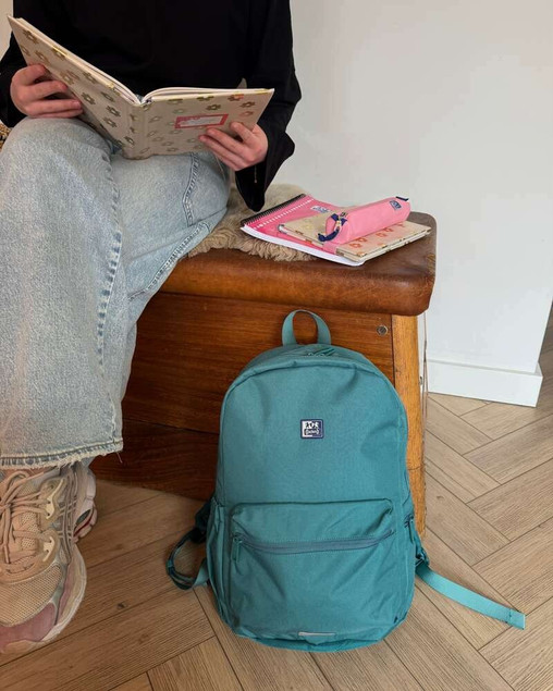 Plecak szkolny Oxford B-You Zielony Petrol 21L z Kieszenią na Laptopa RPET