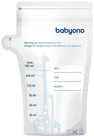 2x BABYONO Woreczki Do Pokarmu 180ml 30 Sztuk 1084