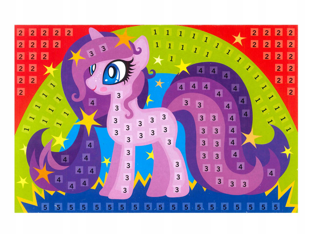 Askato MOZAIKA WYKLEJANKA PO NUMERACH KUCYK PONY Naklejki Piankowe