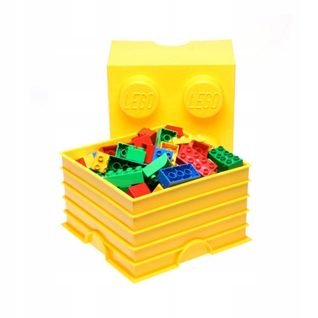 Pojemnik LEGO Klocek 4 Żółty 40031732 – Duży Organizer na Klocki i Zabawki