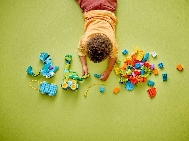 LEGO DUPLO 10451 3w1 Dinozaury na Kółkach Kreatywne Klocki dla Dzieci 3+