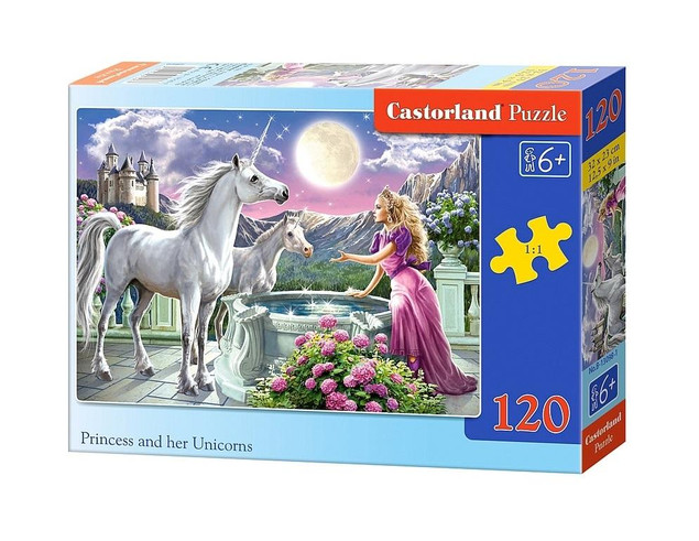 Puzzle 120 Układanka Konie KSIĘŻNICZKA JEDNOROŻCE Krajobraz 6+ Castorland