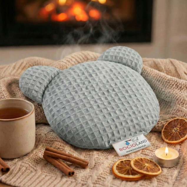 BOCIOLAND Termofor z PESTEK WIŚNI Medyczny Antyalergiczny Na Ból SZARY 180g