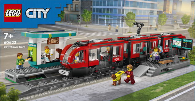 LEGO City 60423 Tramwaj Miejski ze Stacją – Zestaw dla Dzieci 7+