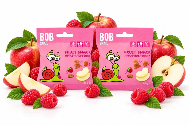 BOB SNAIL Żelki Owocowe JABŁKO MALINA Bez Dodatku Cukru 2x 20g (40g)