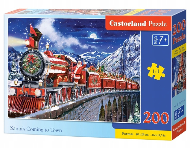 Puzzle 200 Układanka Święta MIKOŁAJ Zima Boże Narodzenie Śnieg 7+ Castor