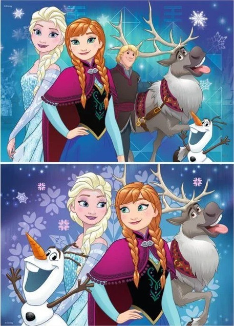 Puzzle Ravensburger 48 elementów Frozen Kraina Lodu Zorza Polarna 2x24