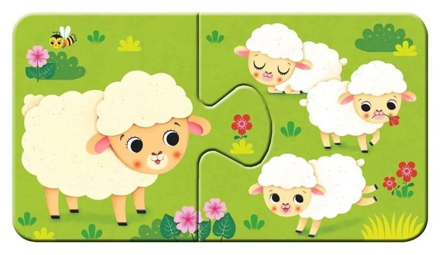 RAVENSBURGER Moje pierwsze puzzle Zwierzęta i młode 9x2 elementy