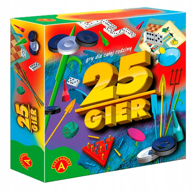 Gry x25 Warcaby Chińczyk Trójkąt Bierki Pchełki 5+ Alexander 0157