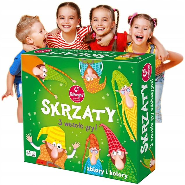 Gra Planszowa Skrzaty Kukuryku 3w1 Rodzinna Zręcznościowa
