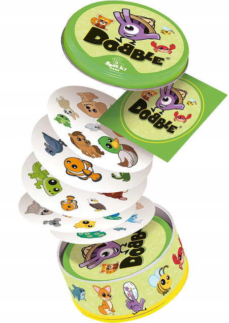 Dobble ZWIERZAKI Gra Karciana Pełna Dynamiki 4+ Rebel