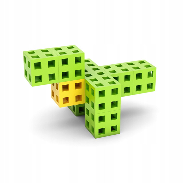 Klocki Konstrukcyjne Meli CUBE 50 elementów | Wielokolorowe Sześciany dla Dzieci 3+