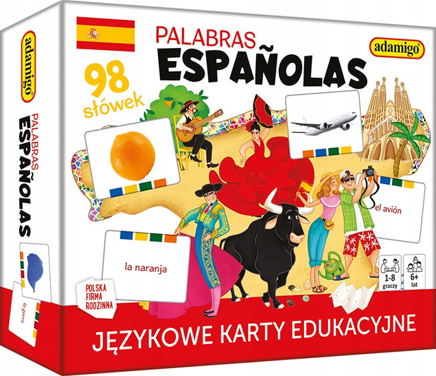 Palabras Españolas Adamigo Językowe Karty Edukacyjne – Nauka Hiszpańskiego Słownictwa