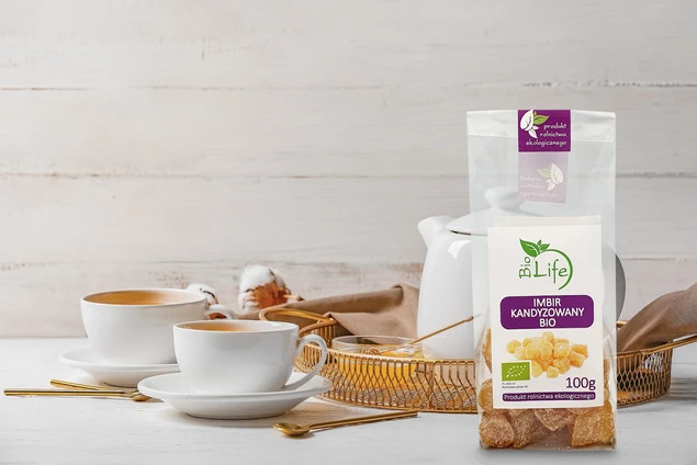 Imbir kandyzowany 100g BIO BIOLIFE opakowanie