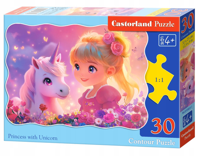 Puzzle Castorland 30 elementów Puzzle 30 el. Księżniczka z jednorożcem