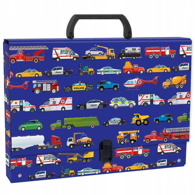 Teczka z Rączką A4 Twarda POJAZDY Derform