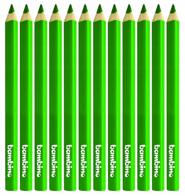 Kredki Trójkątne Grube op. 12 szt. Ciemnozielone Bambino