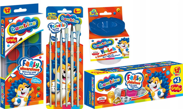 Wyprawka Szkolna Zestaw Plastyczny Klej Blok Gumka Plastelina XXL Bambino