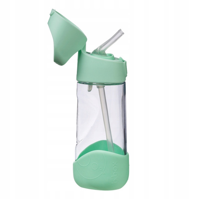 B.box Bidon ze Słomką Tritan Spearmint 450 ml Butelka dla Dzieci do Szkoły